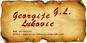 Georgije Luković vizit kartica